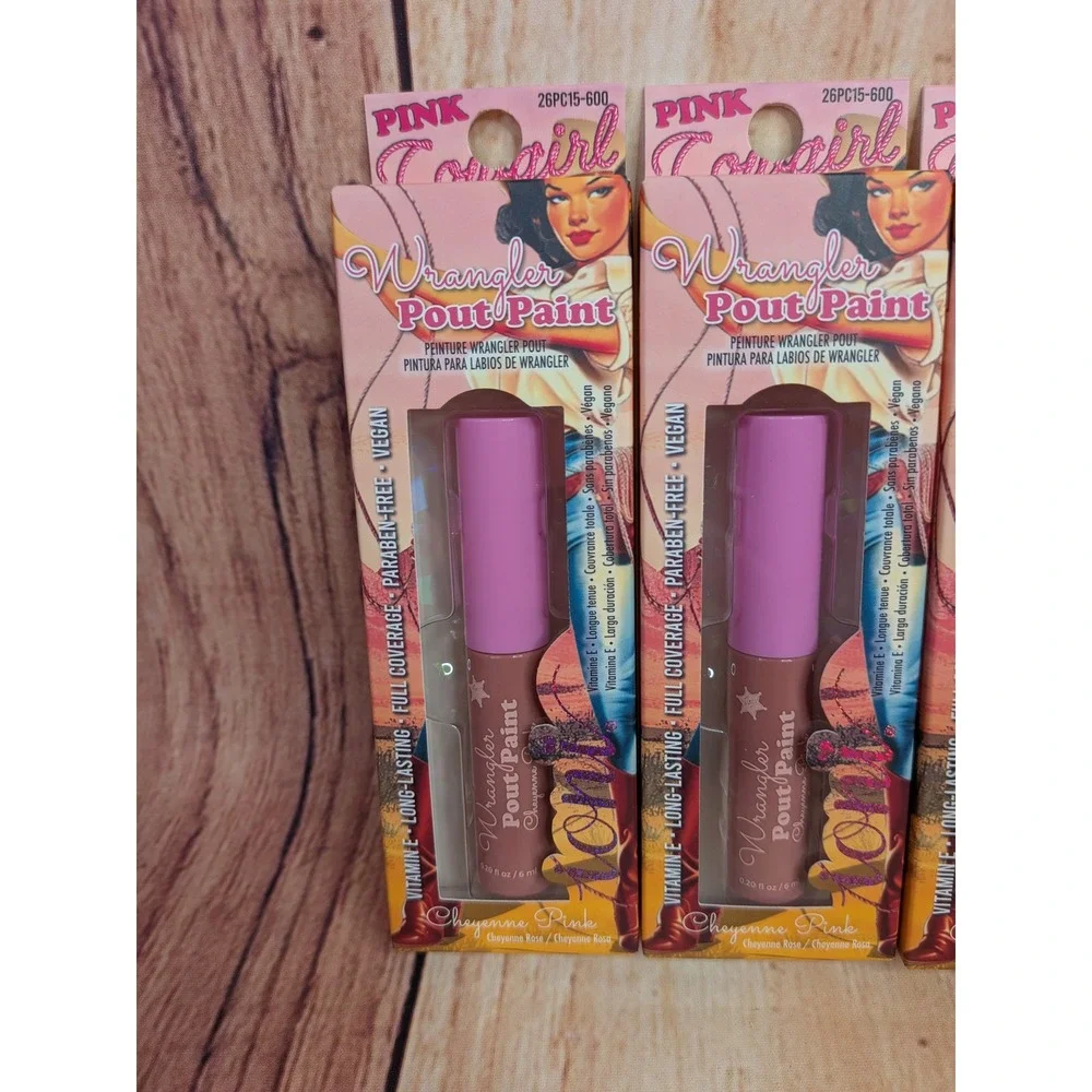 3 PK Ioni Pink Cowgirl Wrangler Pout Paint Cheyenne Pink Matte Liquid Lipstick